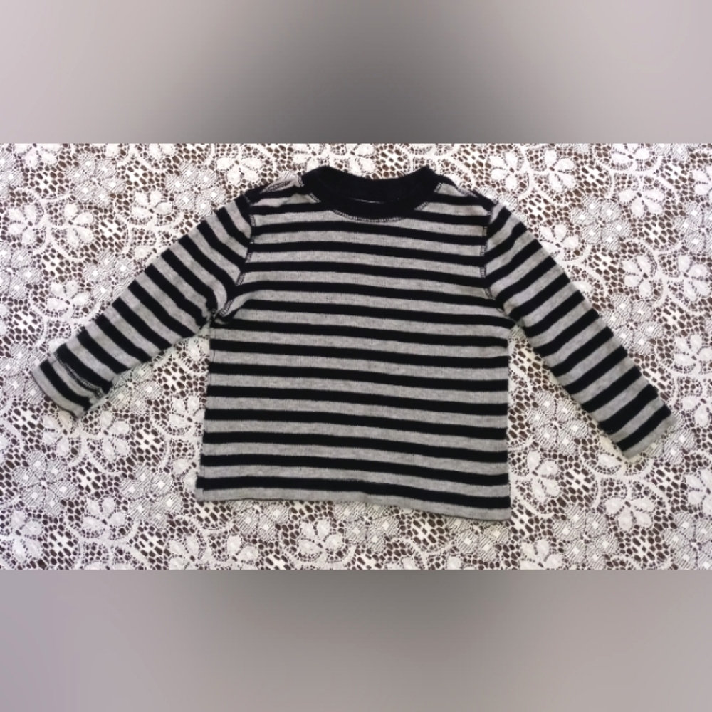 CIRCO TODDLER BOYS STRIPED THERMAL SHIRT - 18M Gray/Black